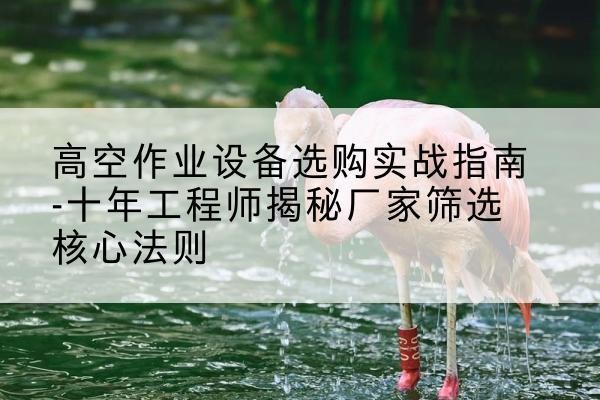 广河剪叉式升降机厂家-高空作业设备选购实战指南-十年工程师揭秘厂家筛选核心法则