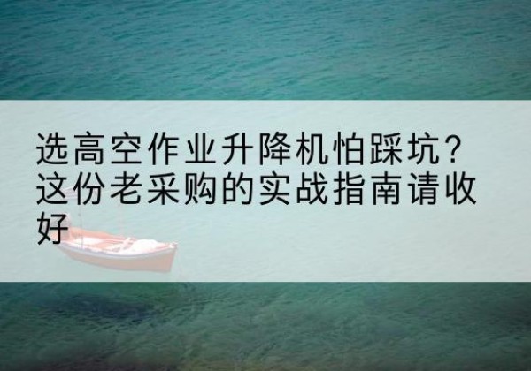 广河高空作业升降机厂家推荐-选高空作业升降机怕踩坑？这份老采购的实战指南请收好
